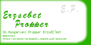 erzsebet propper business card